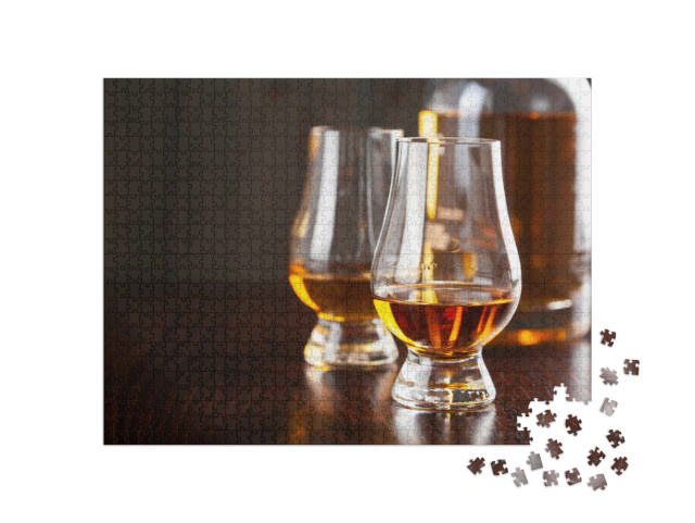 Puzzle 1000 Teile „Flasche und Gläser mit Whisky  “