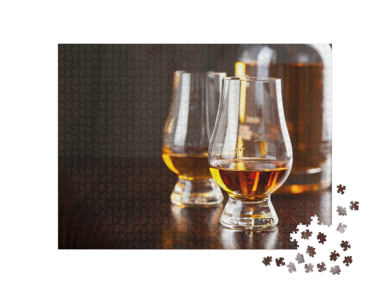 Puzzle 1000 Teile „Flasche und Gläser mit Whisky  “