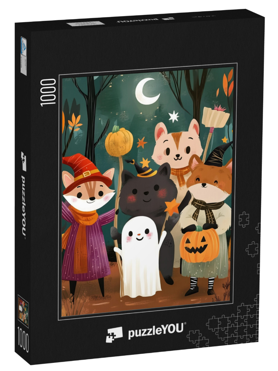 Puzzle 1000 Teile „Tierfreunde feiern Halloween“