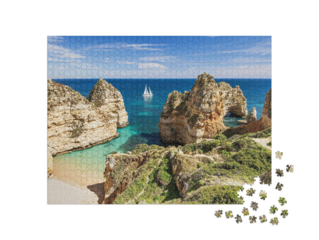 Puzzle 1000 Teile „Wunderschöne Bucht bei Lagos, Algarve, Portugal“