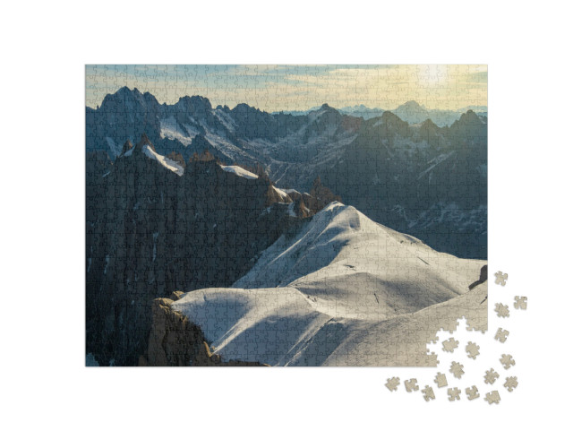 Puzzle 1000 Teile „Mont-Blanc-Massiv, Alpen an der Grenze zwischen Frankreich und Italien“