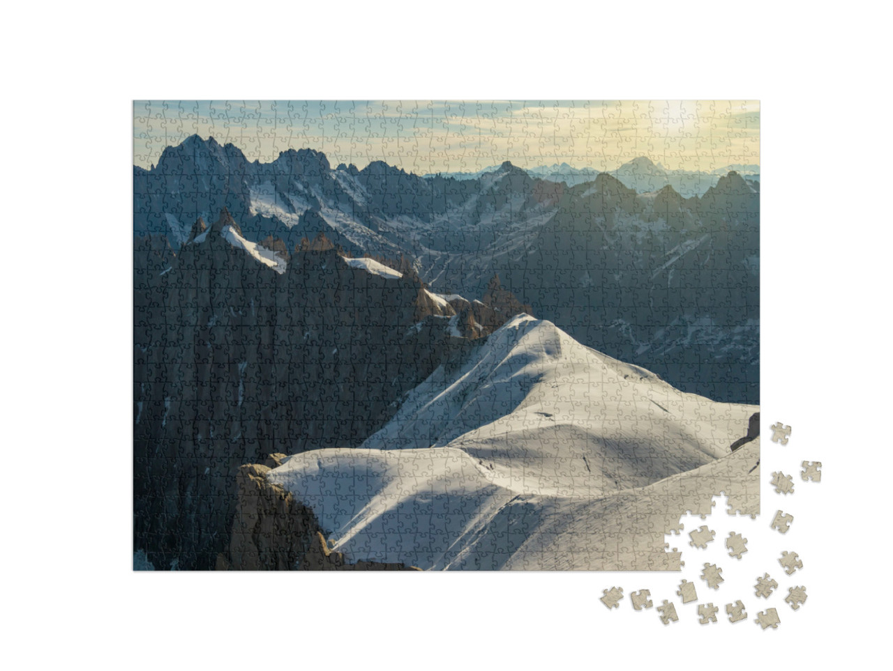 Puzzle 1000 Teile „Mont-Blanc-Massiv, Alpen an der Grenze zwischen Frankreich und Italien“