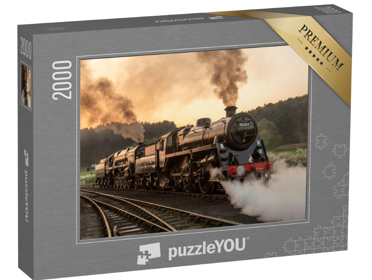 Puzzle 2000 Teile „Dampflokomotiven mit doppeltem Kopf“