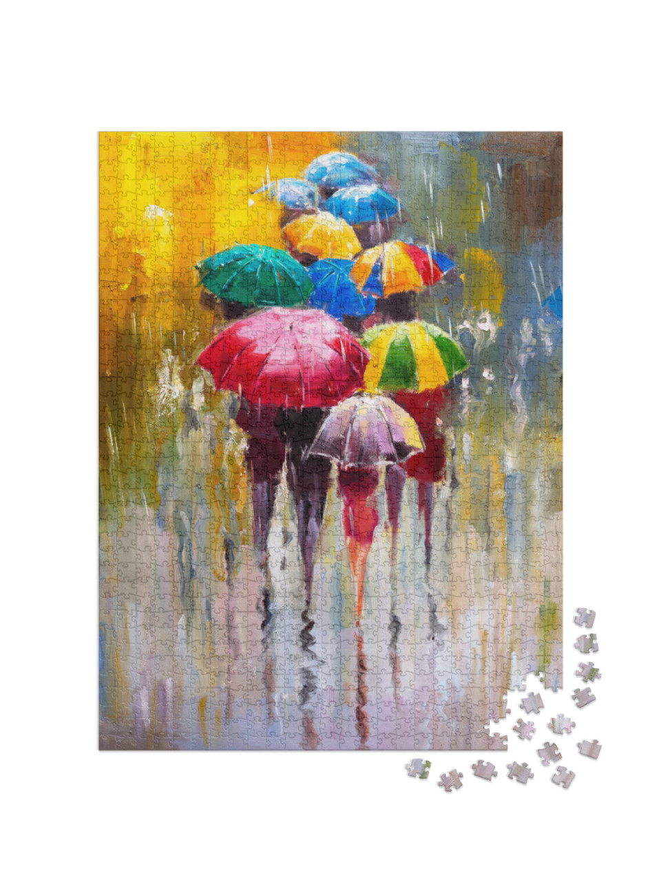 Puzzle 1000 Teile „Ölgemälde: Ein Regentag“