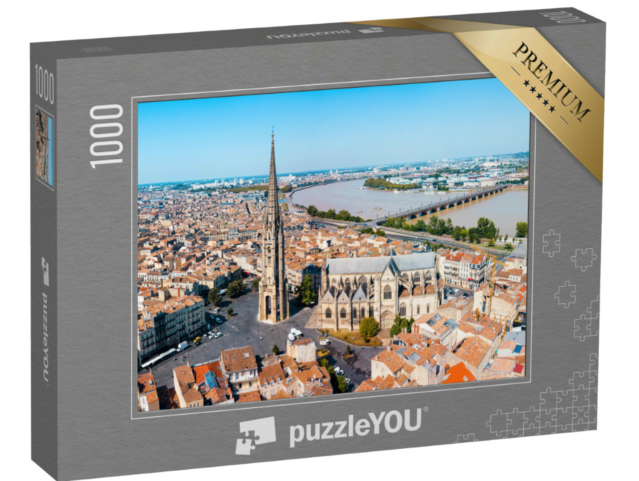 Puzzle 1000 Teile „Panoramablick auf Bordeaux in Frankreich“