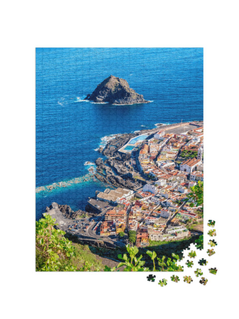 Puzzle 1000 Teile „Luftaufnahme des Dorfes Garachico am Atlantik, Teneriffa, Spanien“