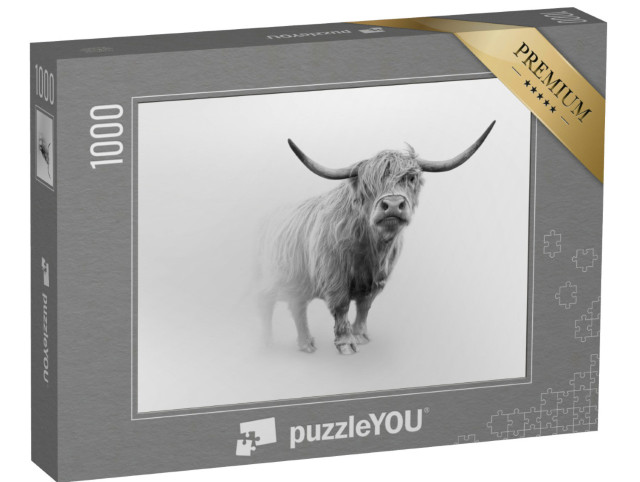 Puzzle 1000 Teile „Schottisches Hochlandrind mit Kalb“