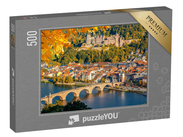 Puzzle 500 Teile „Blick auf Heidelberg im Herbst“