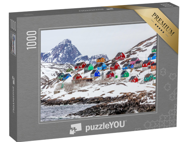 Puzzle 1000 Teile „Das Dorf Kangamiut, Grönland Mitte 2015“