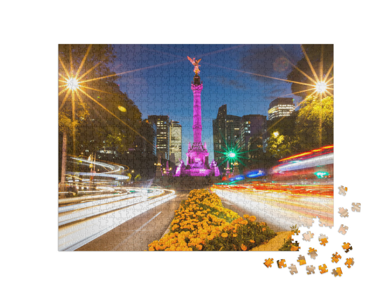 Puzzle 1000 Teile „El Ángel de la Independencia- Der Engel der Unabhängigkeit in Mexiko-Stadt“