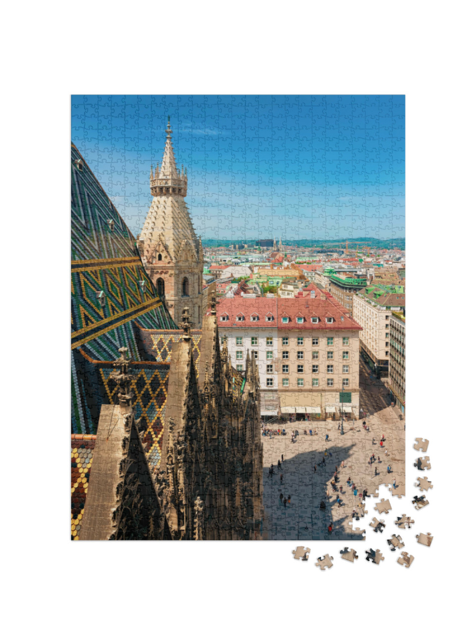 Puzzle 1000 Teile „St. Stephansdom in der Altstadt von Wien“