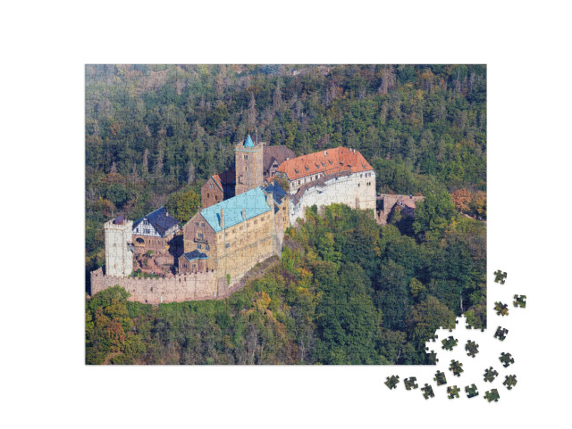 Puzzle 1000 Teile „Die Wartburg in Eisenach, wo Martin Luther die Bibel übersetzte“