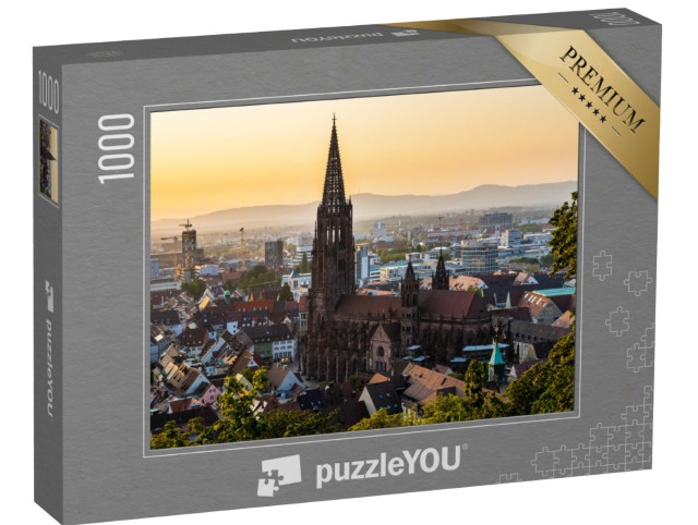 Puzzle 1000 Teile „Sonnenuntergang über Freiburg im Breisgau, Deutschland“