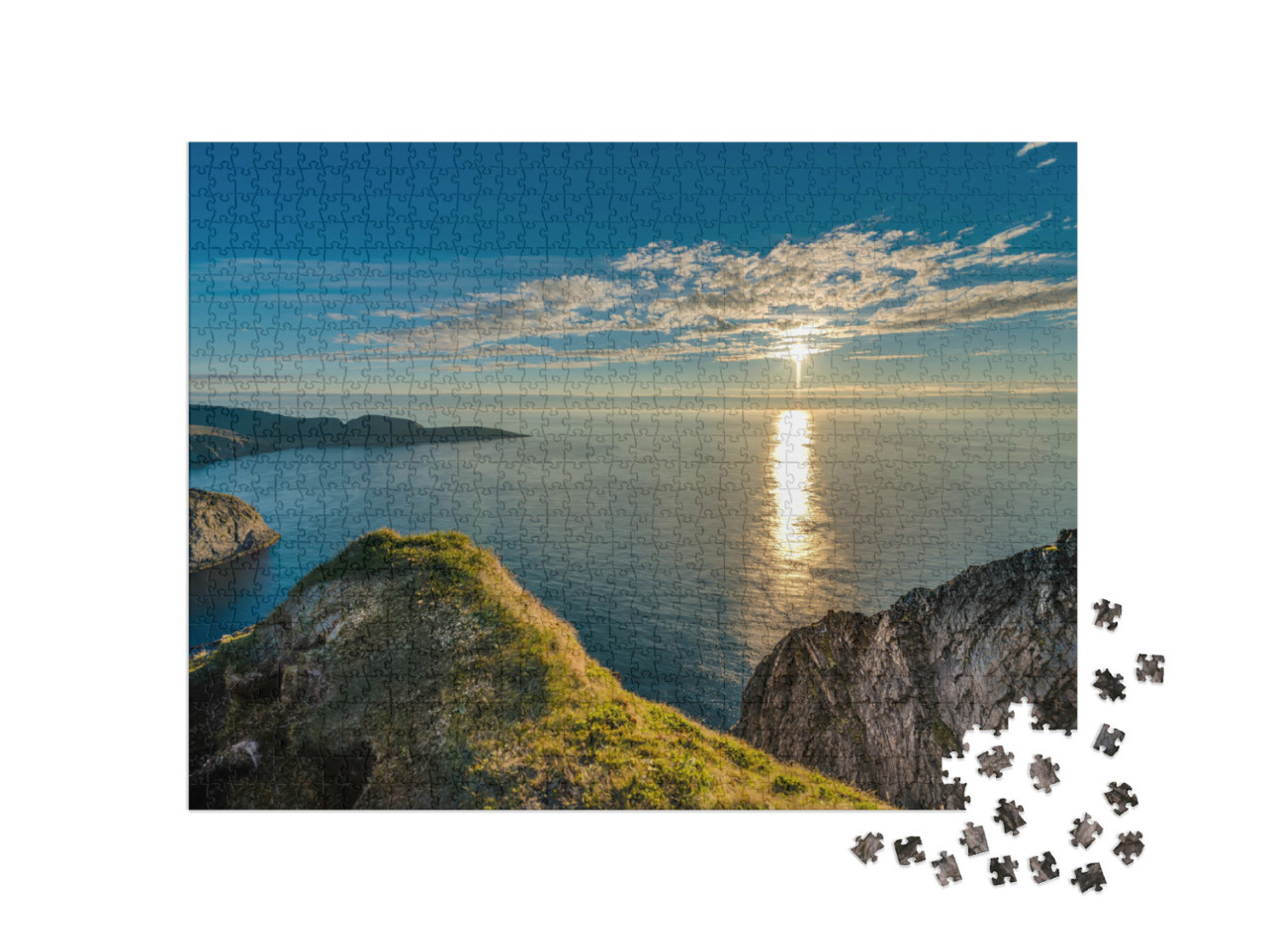 Puzzle 1000 Teile „Nordkap an der Küste der Insel Mageroya in Norwegen“