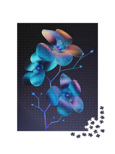 Puzzle 1000 Teile „Blume auf denklem Hintergrund“