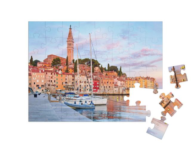 Puzzle 48 Teile „Mittelalterliche Stadt Rovinj an der Adria, Kroatien“