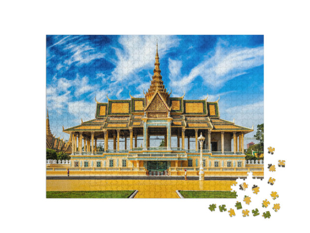 Puzzle 1000 Teile „Phnom Penh: Touristenattraktion, Wahrzeichen und Königspalast, Kambodscha“