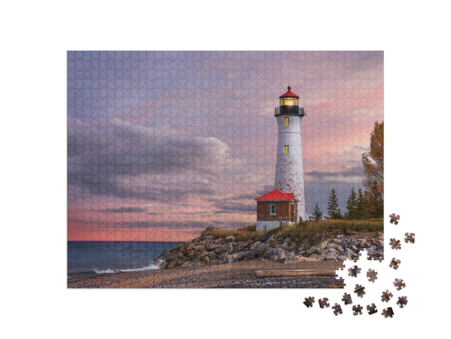 Puzzle 1000 Teile „Crisp Point-Leuchtturm am Lake Superior, Michigan“
