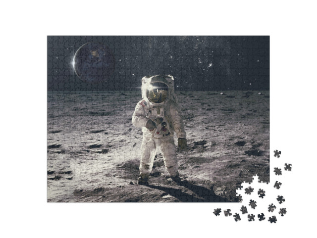 Puzzle 1000 Teile „Ein Astronaut mit Weltraumhintergrund“
