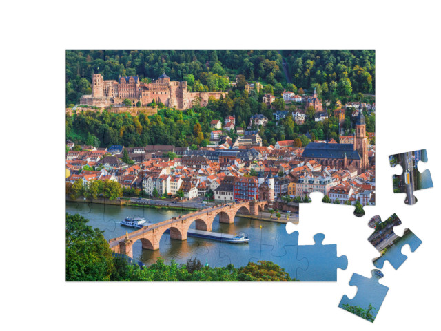 Puzzle 48 Teile „Wunderschöner Blick auf Heidelberg am Neckar“