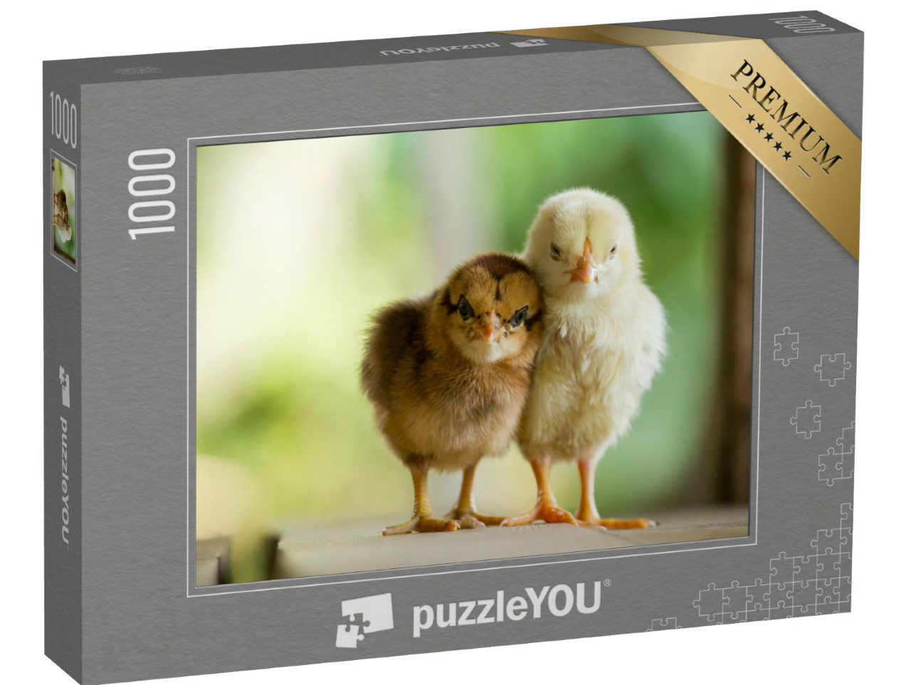 Puzzle 1000 Teile „Zwei winzige Küken beim Kuscheln“