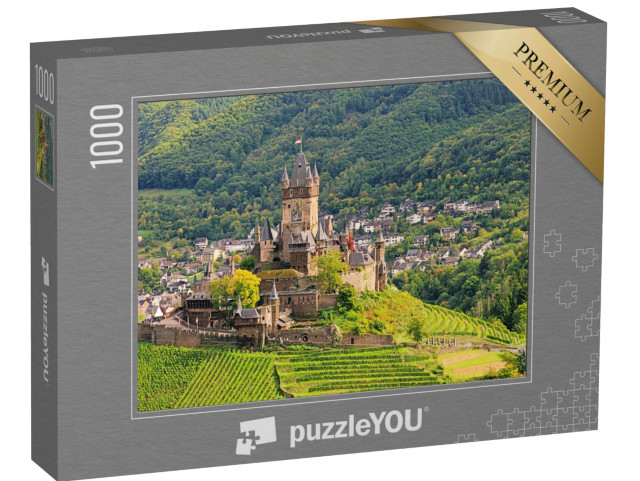 Puzzle 1000 Teile „Majestätische Burg Cochem, Deutschland“