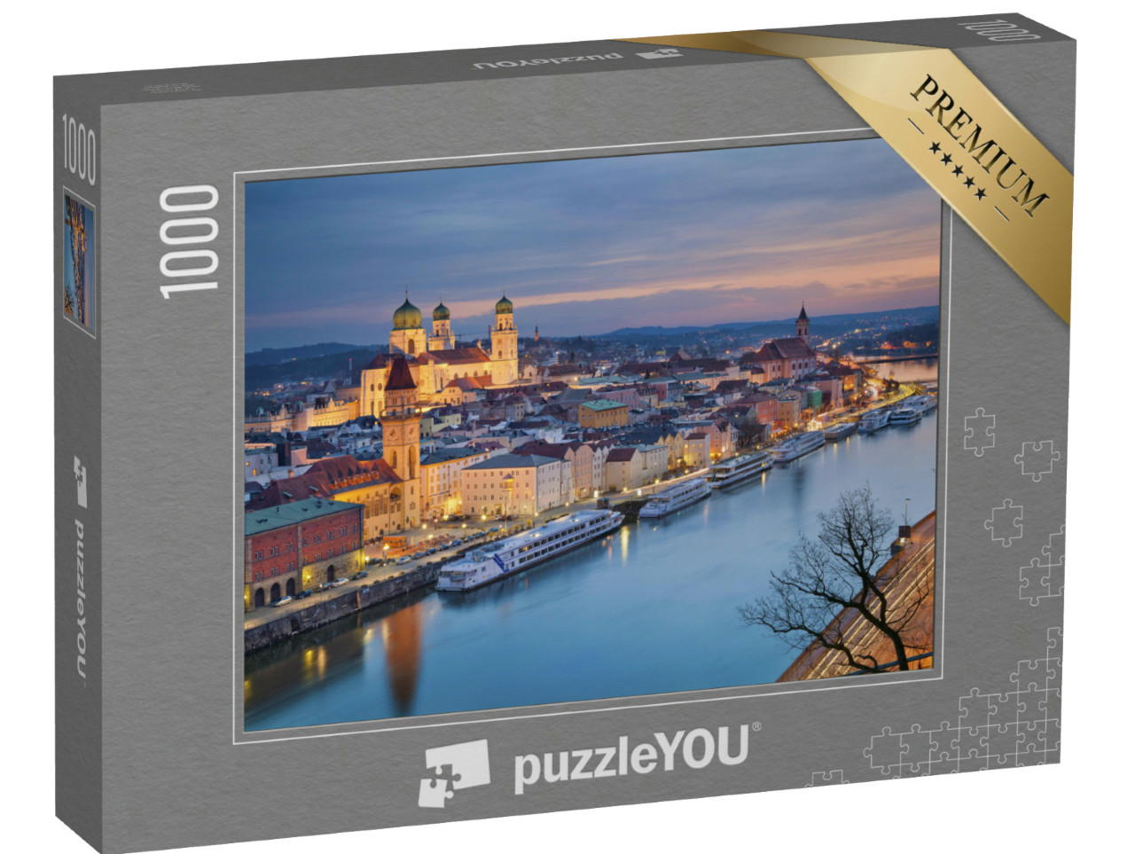 Puzzle 1000 Teile „Passau an der Donau in der Dämmerung“