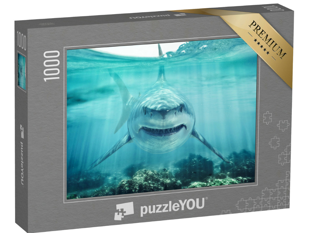 Puzzle 1000 Teile „Auge in Auge mit einem weißen Hai“