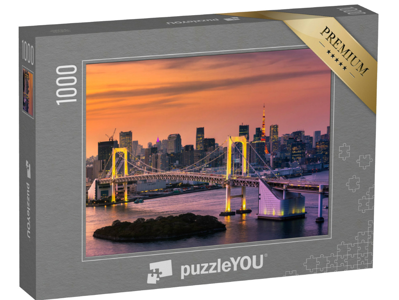 Puzzle 1000 Teile „Bucht von Tokio und Tokyo Tower“