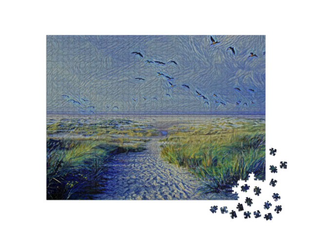Puzzle 1000 Teile „im Kunst-Stil von van Gogh, Sternennacht - Enten - Puzzle-Kollektion Künstler & Gemälde“