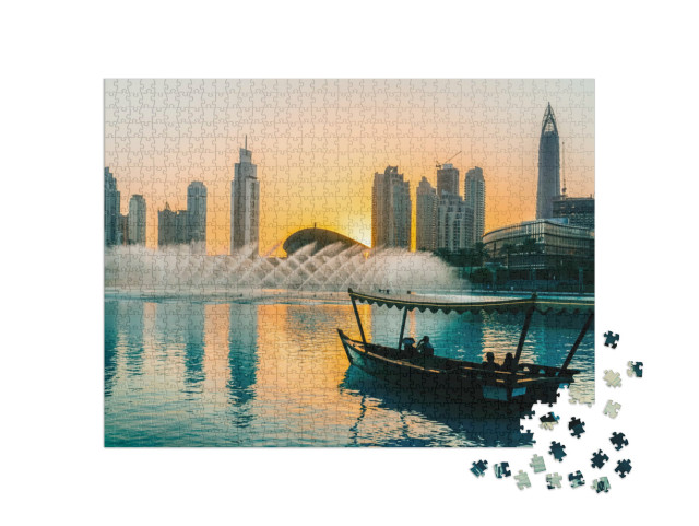 Puzzle 1000 Teile „Springbrunnen von Dubai, Sommer 2016“