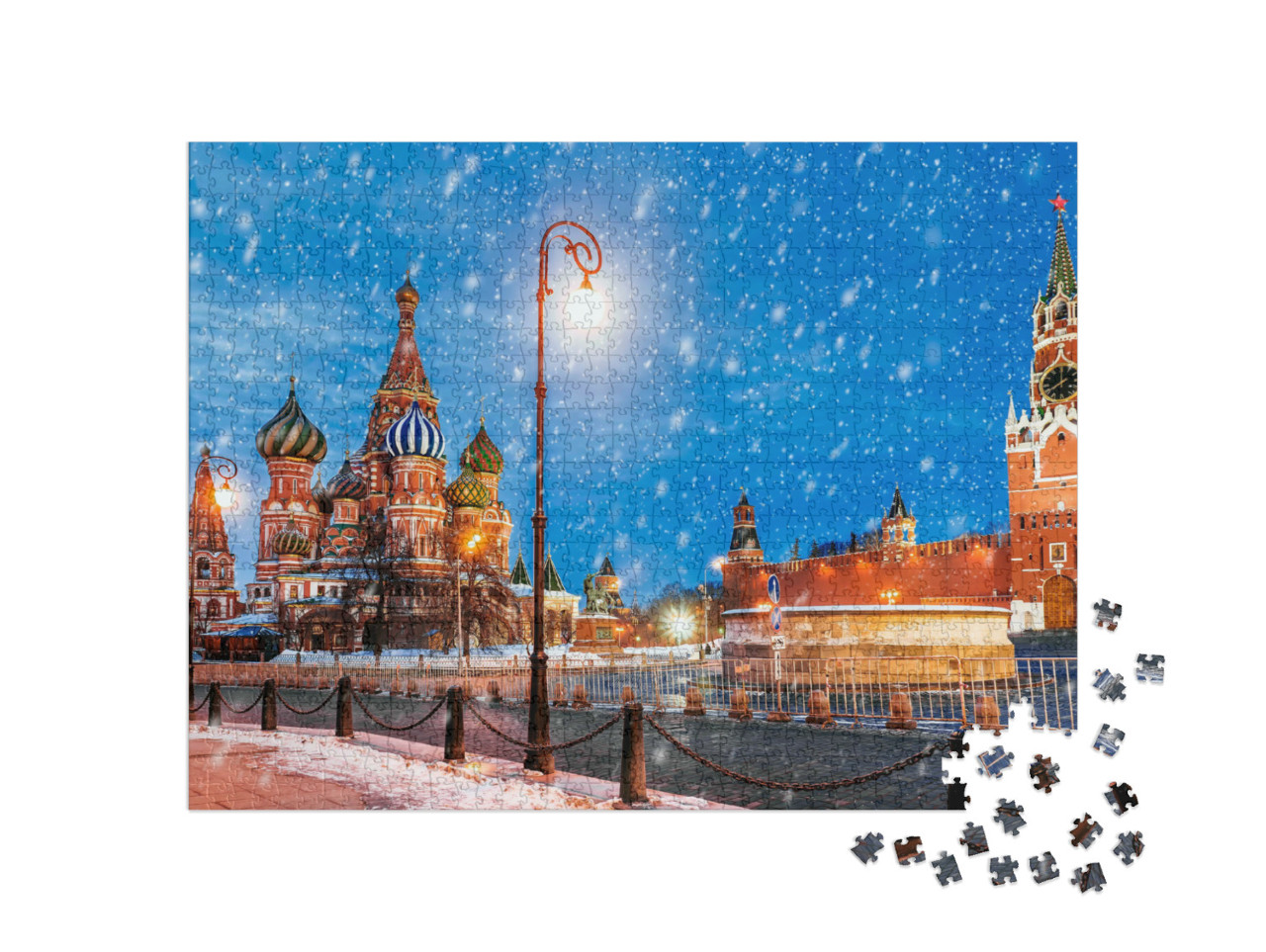 Puzzle 1000 Teile „Roter Platz zu Weihnachten, Moskau“