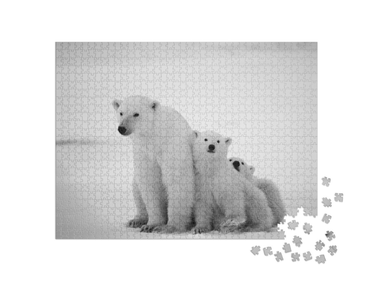 Puzzle 1000 Teile „Eisbärin mit Jungtieren“