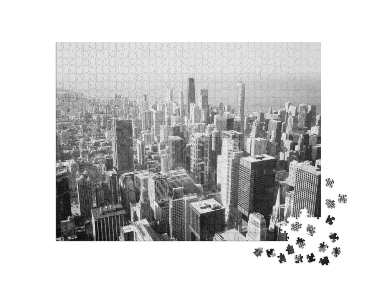 Puzzle 1000 Teile „Skyline von Chicago und Michigansee“