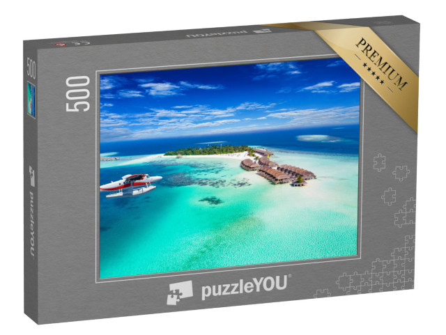Puzzle 500 Teile „Wasserflugzeug im Anflug auf die Malediven“