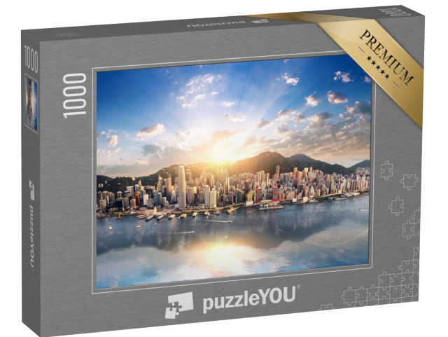 Puzzle 1000 Teile „Sonnenuntergang über Hongkong“