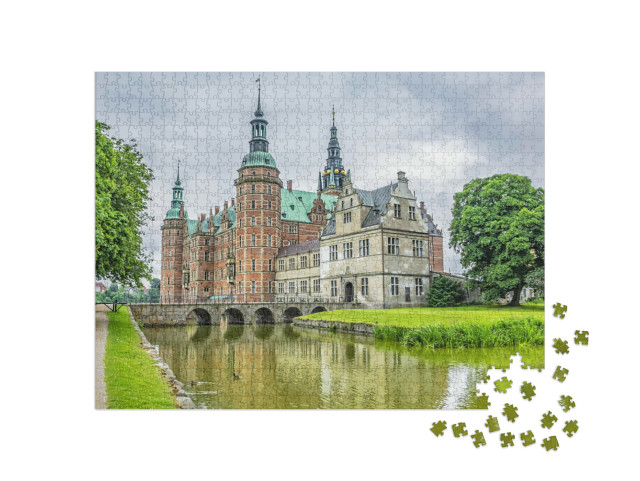 Puzzle 1000 Teile „Außenansicht von Schloss Frederiksborg in Dänemark“