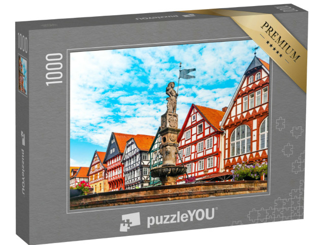 Puzzle 1000 Teile „Rolandbrunnen auf dem Marktplatz von Fritzlar, Hessen“