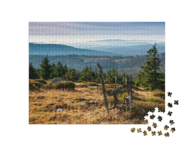 Puzzle 1000 Teile „Blick vom Brocken über den Nationalpark Harz, Deutschland“
