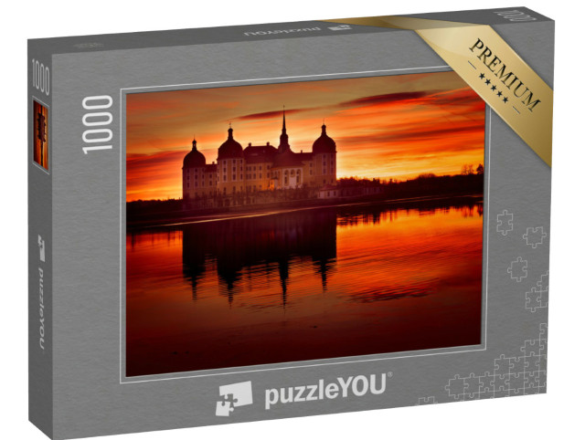 Puzzle 1000 Teile „Schloss Moritzburg bei Sonnenaufgang im Winter“