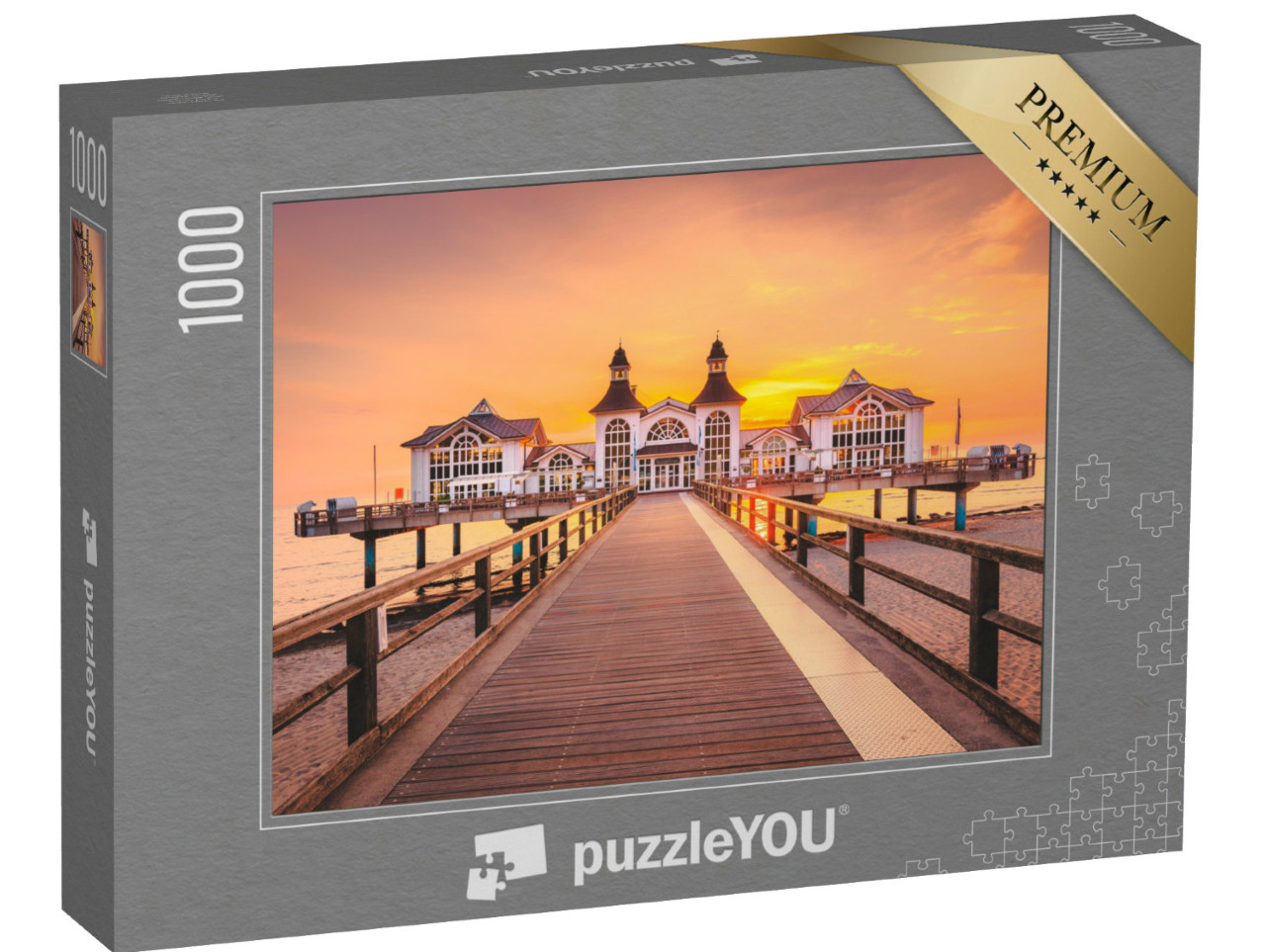 Puzzle 1000 Teile „Selliner Seebrücke im Sonnenaufgang, Ostseebad Sellin, Deutschland“