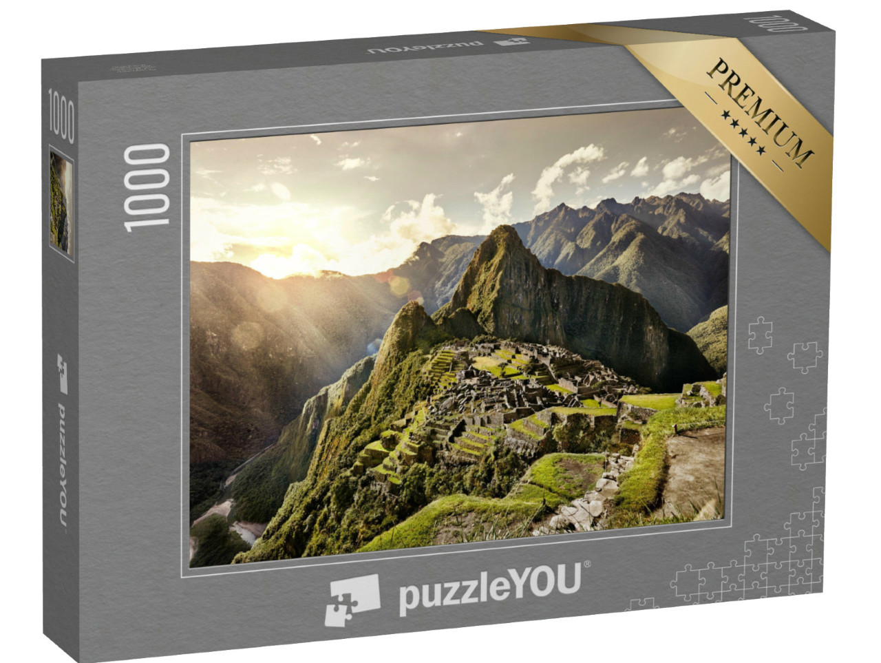 Puzzle 1000 Teile „Blick auf die alte Inka-Stadt Machu Picchu mit Ruinen, Peru“