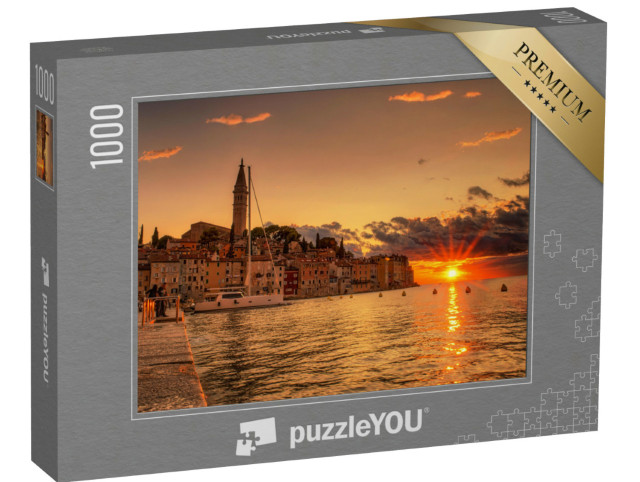 Puzzle 1000 Teile „Sonnenuntergang über Rovinj an der kroatischen Adria“