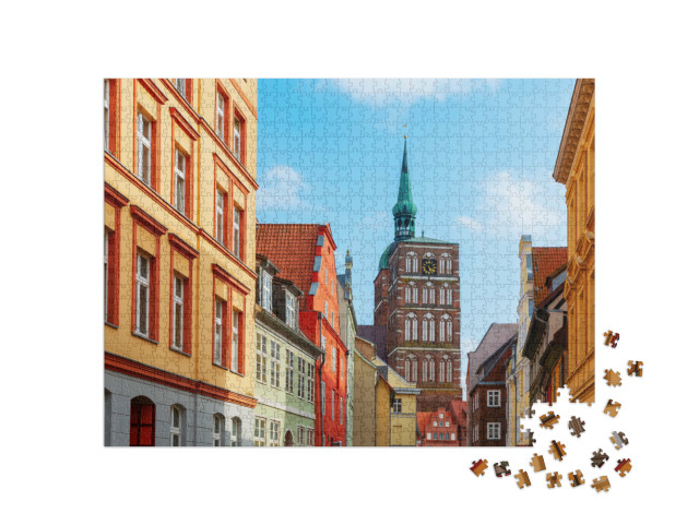 Puzzle 1000 Teile „Stadtbild der Hansestadt Stralsund, Deutschland“