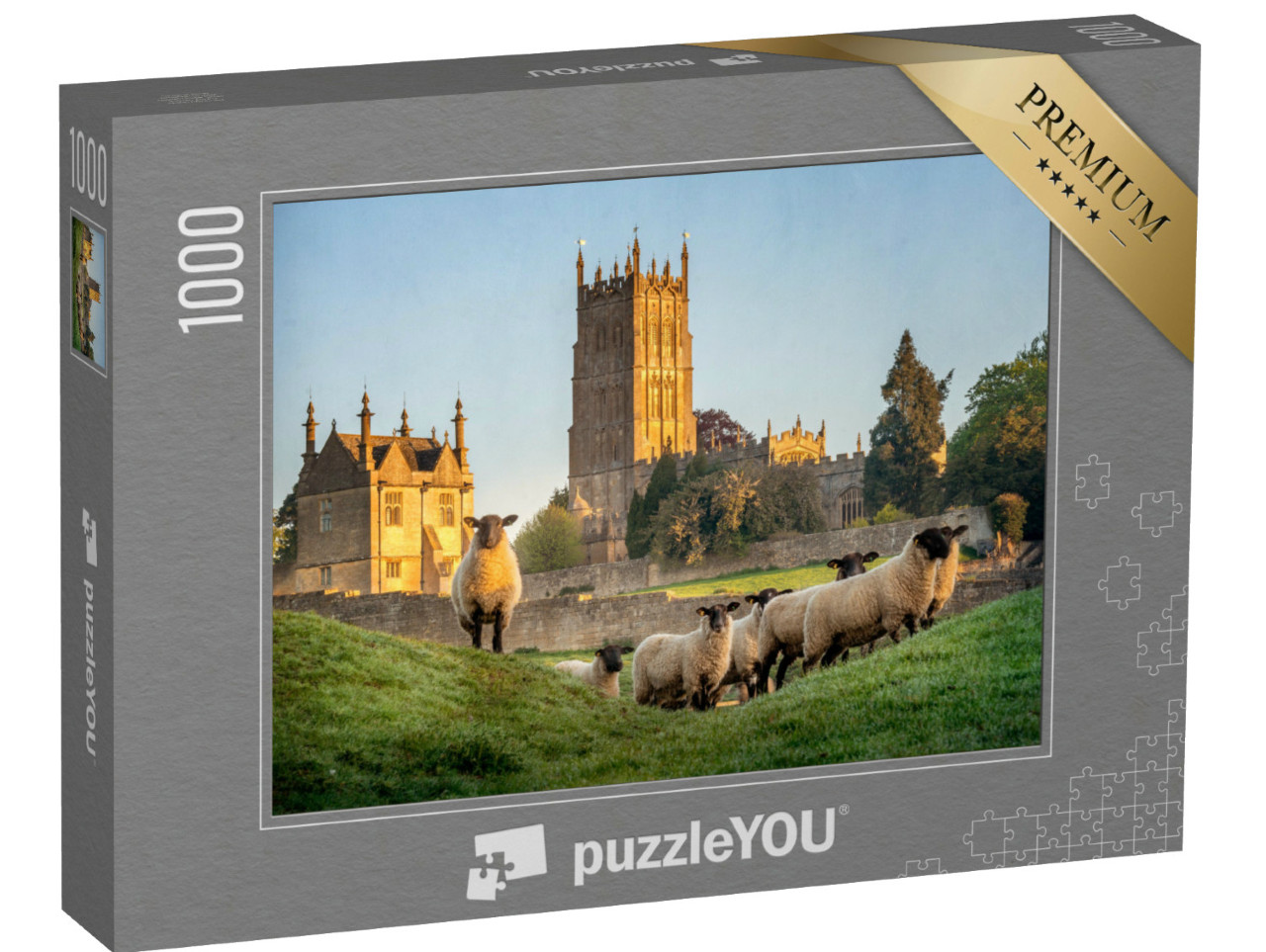 Puzzle 1000 Teile „Cotswold Schafe in der Nähe von Chipping Campden in Gloucestershire“