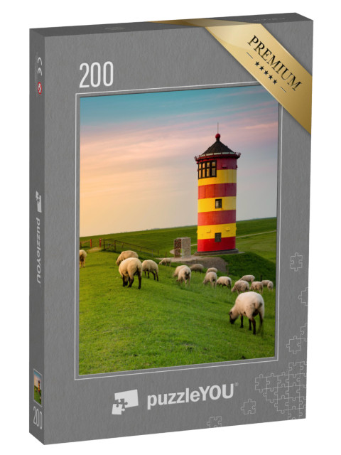 Puzzle 200 Teile „Ein schöner Leuchtturm an der ostfriesischen Küste“