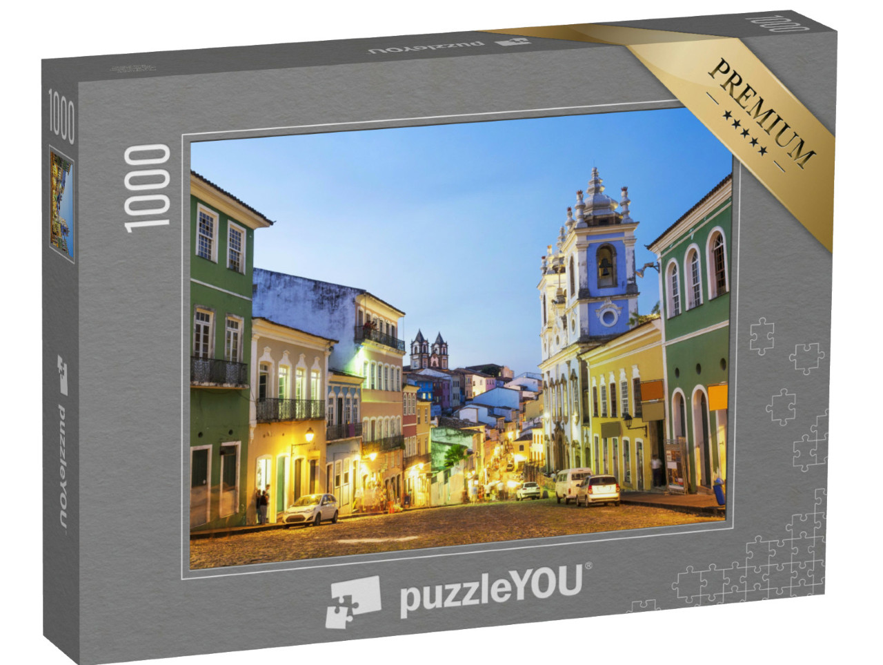 Puzzle 1000 Teile „Bunte Kolonialhäuser im historischen Viertel Pelourinho, Salvador, Brasilien“