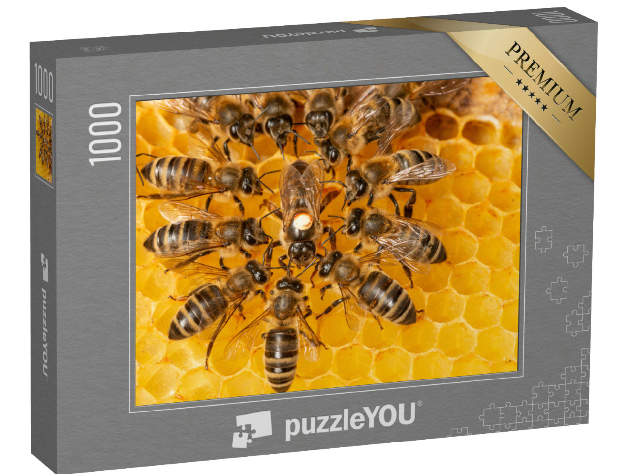 Puzzle 1000 Teile „Bienenkönigin umgeben von Arbeiterinnen“