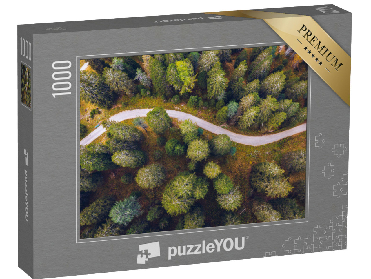 Puzzle 1000 Teile „Luftaufnahme Wanderweg“