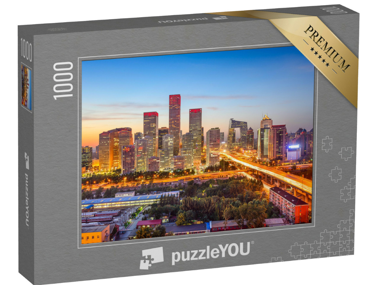 Puzzle 1000 Teile „Skyline von Peking bei Sonnenuntergang “